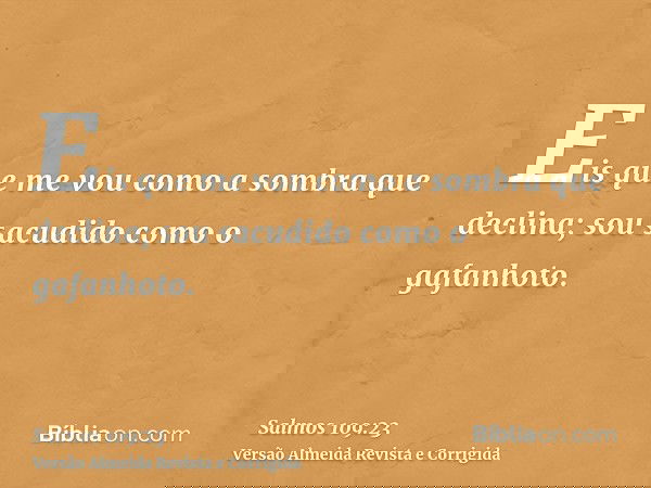 Eis que me vou como a sombra que declina; sou sacudido como o gafanhoto.