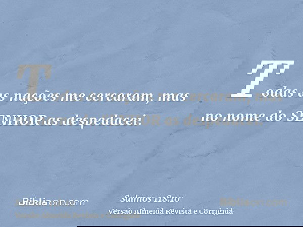 Todas as nações me cercaram, mas no nome do SENHOR as despedacei.