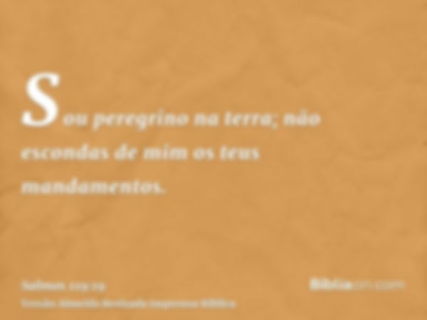 Sou peregrino na terra; não escondas de mim os teus mandamentos.