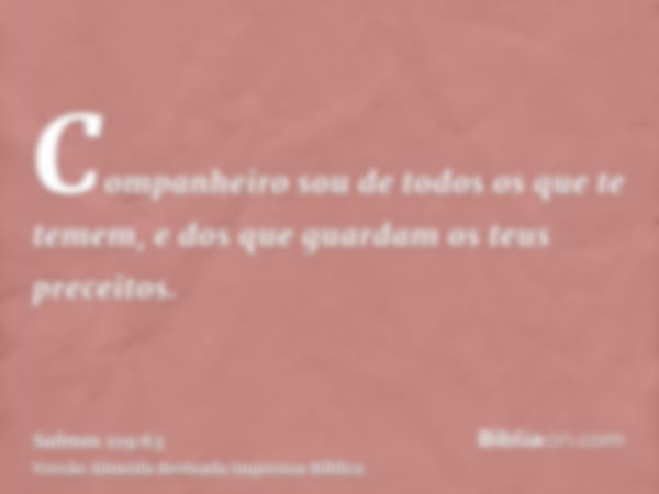 Companheiro sou de todos os que te temem, e dos que guardam os teus preceitos.