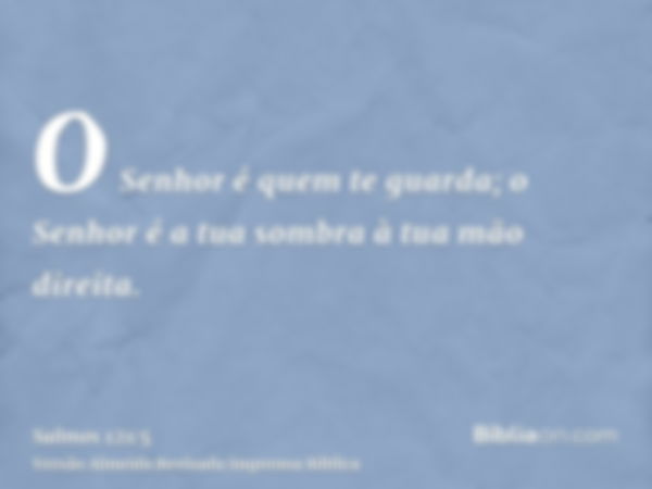 O Senhor é quem te guarda; o Senhor é a tua sombra à tua mão direita.