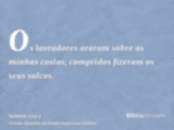 Os lavradores araram sobre as minhas costas; compridos fizeram os seus sulcos.