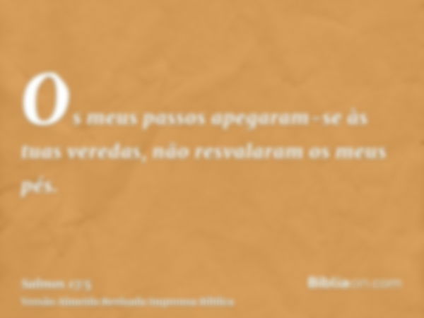 Os meus passos apegaram-se às tuas veredas, não resvalaram os meus pés.