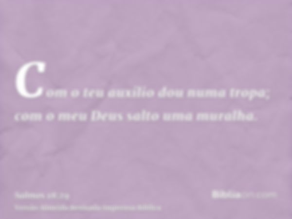 Com o teu auxílio dou numa tropa; com o meu Deus salto uma muralha.