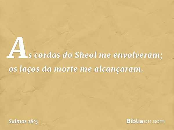 As cordas do Sheol me envolveram;
os laços da morte me alcançaram. -- Salmo 18:5