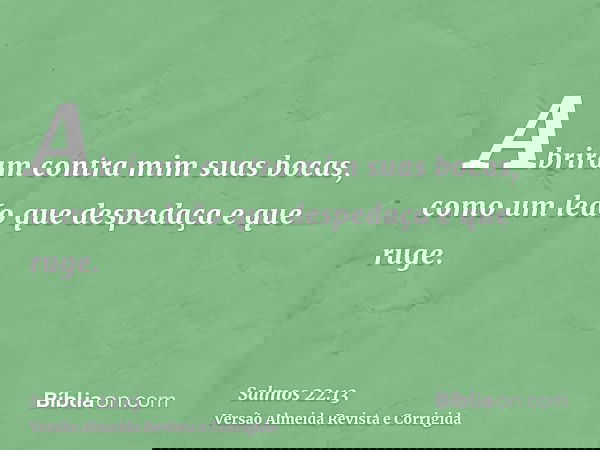 Abriram contra mim suas bocas, como um leão que despedaça e que ruge.