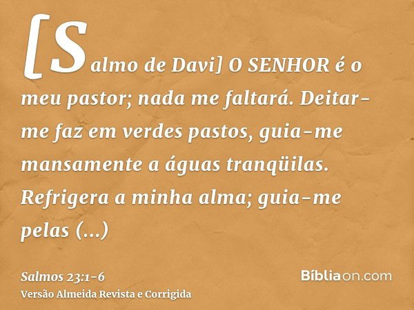 Salmo 23 O Senhor é meu Pastor, Bíblia Verso