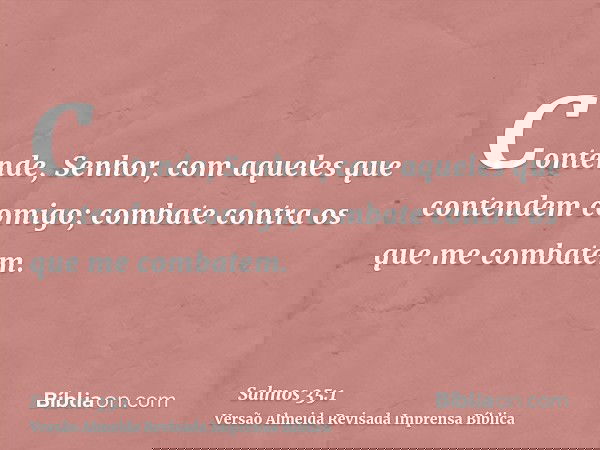 Contende, Senhor, com aqueles que contendem comigo; combate contra os que me combatem.