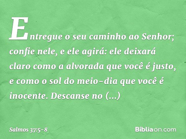 Salmo 37:5-6 - Versículo da Bíblia 