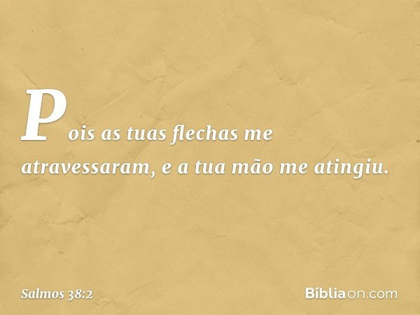 Pois as tuas flechas me atravessaram,
e a tua mão me atingiu. -- Salmo 38:2