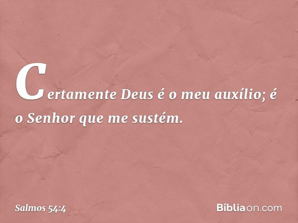 Certamente Deus é o meu auxílio;
é o Senhor que me sustém. -- Salmo 54:4