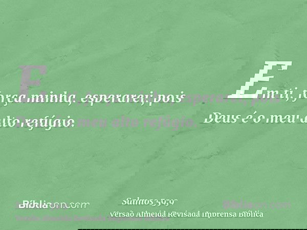 Em ti, força minha, esperarei; pois Deus é o meu alto refúgio.