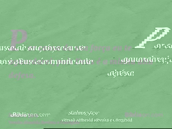 Por causa da sua força eu te aguardarei; pois Deus é a minha alta defesa.