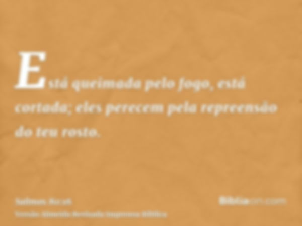 Está queimada pelo fogo, está cortada; eles perecem pela repreensão do teu rosto.