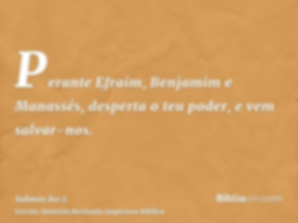 Perante Efraim, Benjamim e Manassés, desperta o teu poder, e vem salvar-nos.