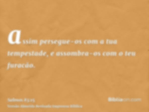 assim persegue-os com a tua tempestade, e assombra-os com o teu furacão.