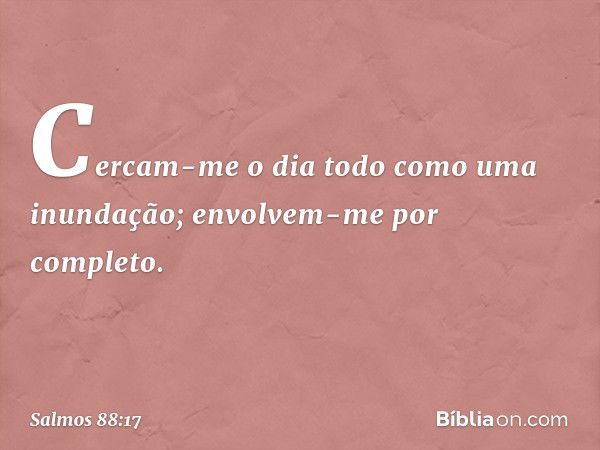 Cercam-me o dia todo como uma inundação;
envolvem-me por completo. -- Salmo 88:17