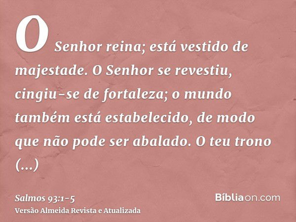 Salmo 93:1-5 - Bíblia