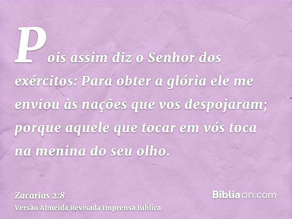 Zacarias 2:8 - Bíblia