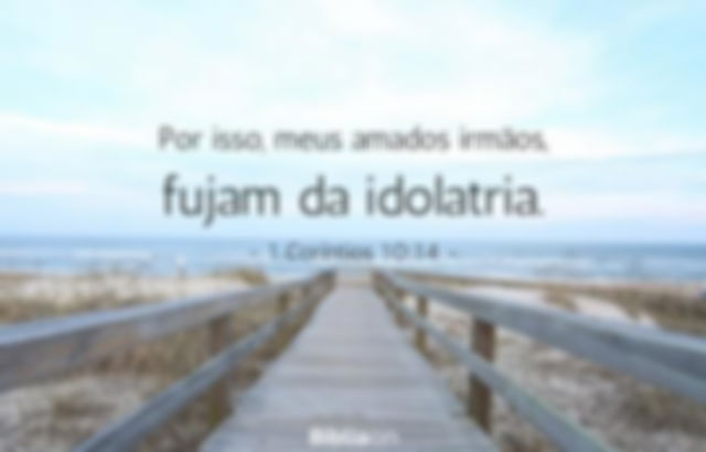 Por isso, meus amados irmãos, fujam da idolatria. 1 Coríntios 10:14