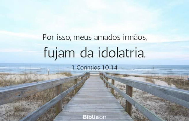Por isso, meus amados irmãos, fujam da idolatria. 1 Coríntios 10:14