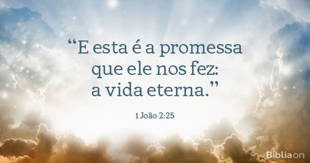 E esta é a promessa que ele nos fez: a vida eterna. 1 João 2:25
