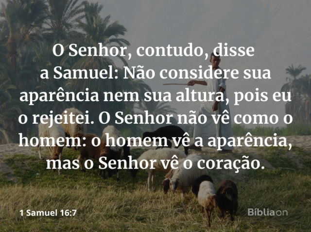 Davi, um homem segundo o coração de Deus (1 Sm 16:7)