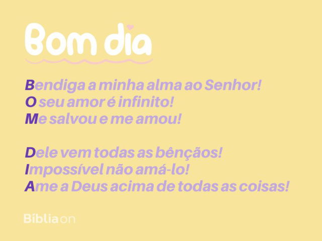 Acróstico de bom dia