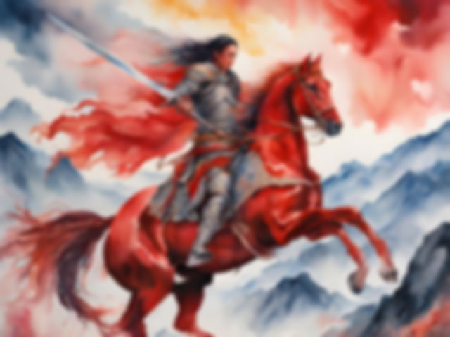 cavaleiro do apocalipse no cavalo vermelho