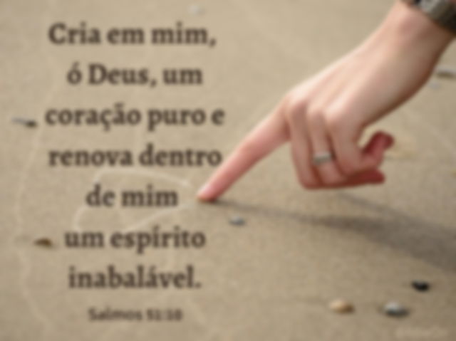 Salmo 51:10 - Cria em mim oh Deus um coração puro... Imagem dedo desenho coração na areia