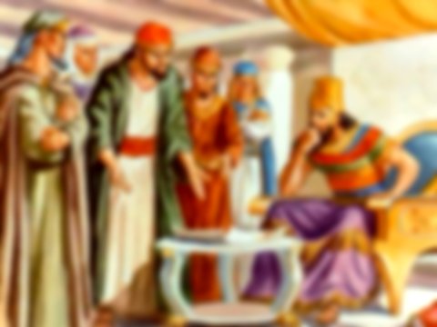 Imagem dos inimigos de Daniel sugerindo um decreto ao rei