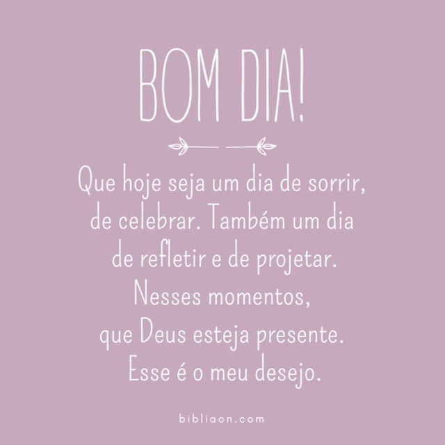 Desejo um bom dia com Deus