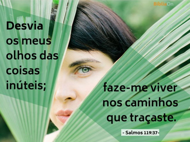 Desvia meus olhos das coisas inúteis... Salmos 119:37 - Olhar entre folhas de palmeira