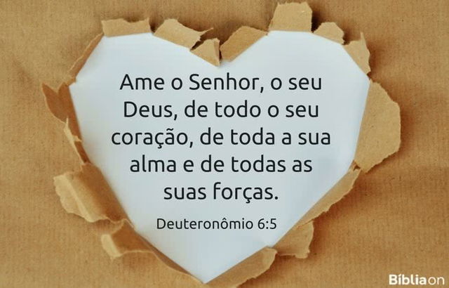 Ame o Senhor, o seu Deus, de todo o seu coração, de toda a sua alma e de todas as suas forças. Deuteronômio 6:5