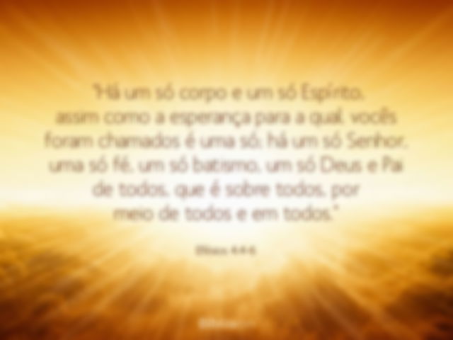 ‘Há um só corpo e um só Espírito, assim como a esperança para a qual vocês foram chamados é uma só; há um só Senhor, uma só fé, um só batismo, um só Deus e Pai de todos, que é sobre todos, por meio de todos e em todos.
