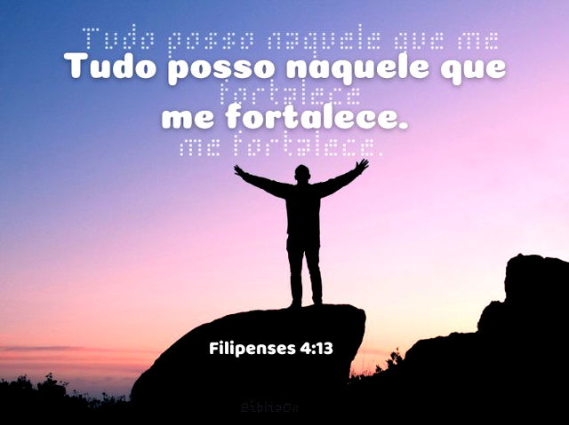 Tudo posso naquele que me fortalece - Imagem de uma silhueta de homem sobre uma montanha