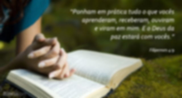 Ponham em prática tudo o que vocês aprenderam, receberam, ouviram e viram em mim. E o Deus da paz estará com vocês. (Filipenses 4:9)