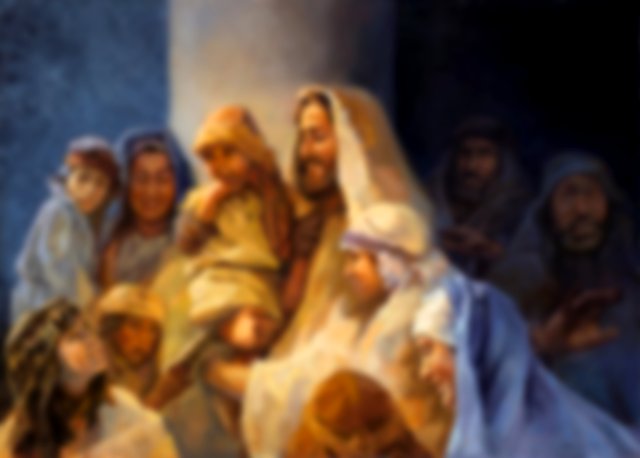 Jesus abençoa as crianças - imagem de Jesus cercado de crianças