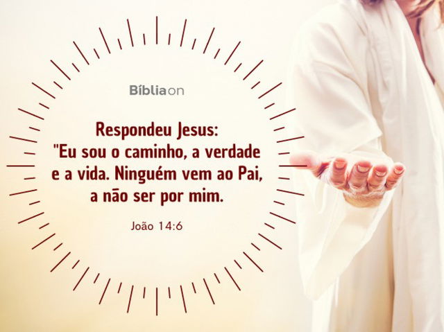 Respondeu Jesus: “Eu sou o caminho, a verdade e a vida. Ninguém vem ao Pai, a não ser por mim. João 14:6