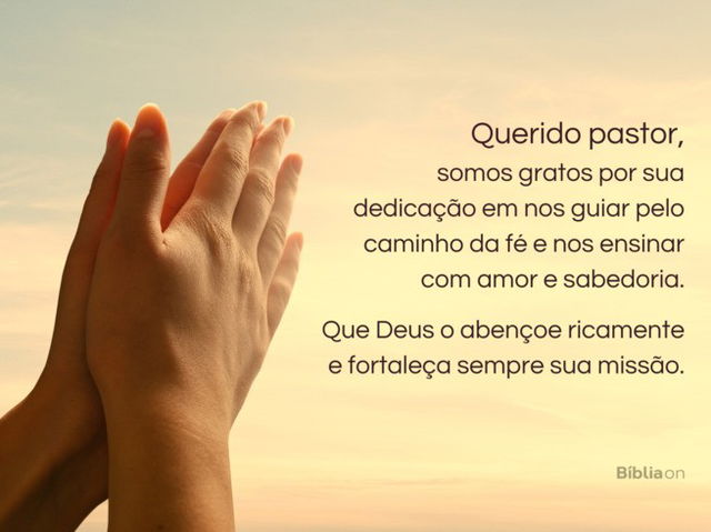 Mensagem homenagiando o Dia do Pastor