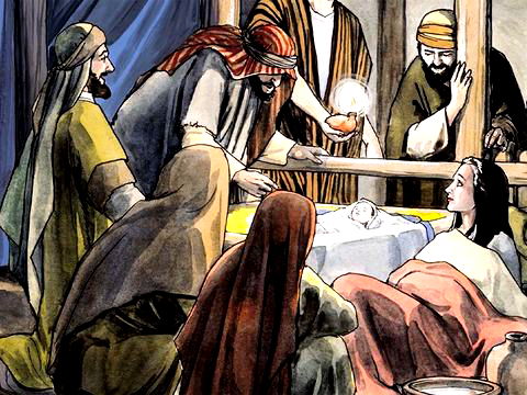 Shepherds visit Jesus - wise men worship Him and brought Him gifts