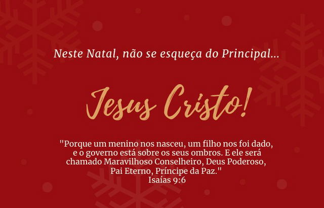 Neste Natal não se esqueça do principal: Jesus Cristo!