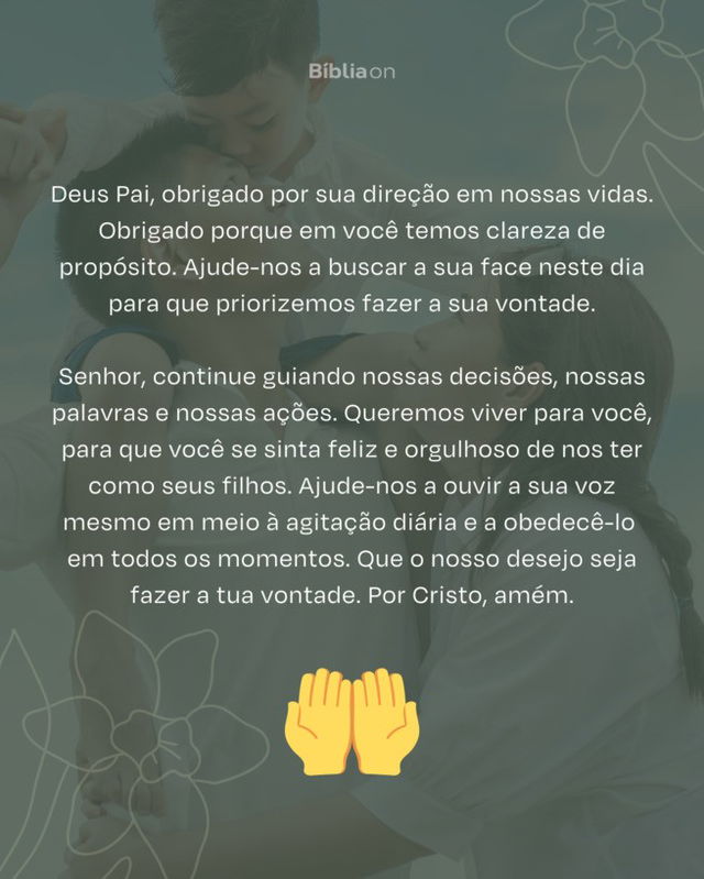 Oração pedindo a direção de Deus