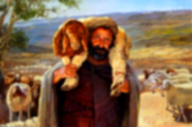 Parábolas de Jesus - imagem de um pastor carregando uma ovelha - ovelha perdida