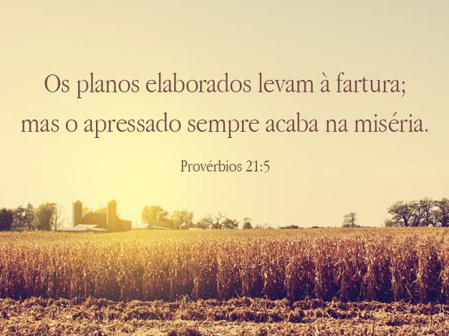 Faça planos para dar glórias a Deus!