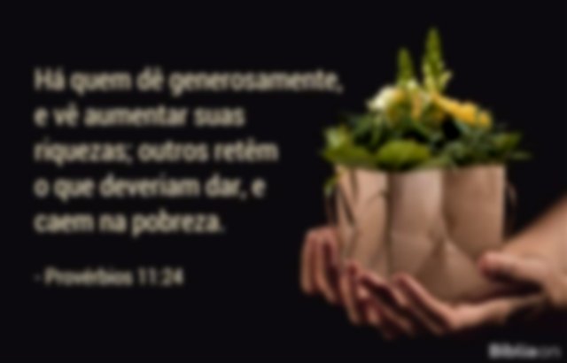 Há quem dê generosamente, e vê aumentar suas riquezas; outros retêm o que deveriam dar, e caem na pobreza. Provérbios 11:24