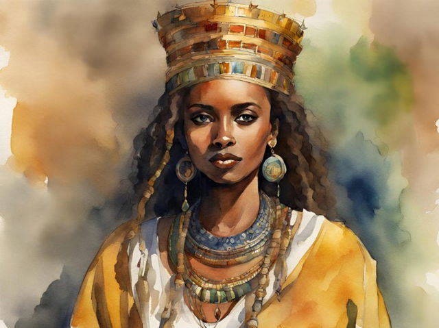 AI-generated image - representation of the Queen of Sheba mentioned in the Bible.