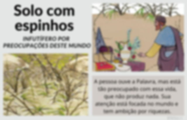 Parábola do Semeador - imagem de sementes entre espinhos, semente infrutífera pela preocupação mundana