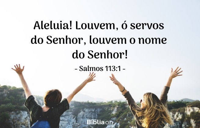Aleluia! Louvem, ó servos do Senhor, louvem o nome do Senhor! Salmos 113:1