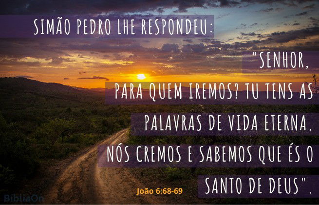 Imagem caminho - Versículo João 668-69 - Para quem iremos, só tu tens as palavras de Vida eterna